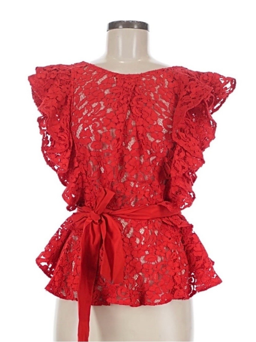 Marissa Webb Lace Peplum Blouse Women’s Medium